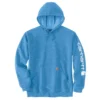 'Carhartt' Men's Midweight Logo Hoodie - Blue Lagoon