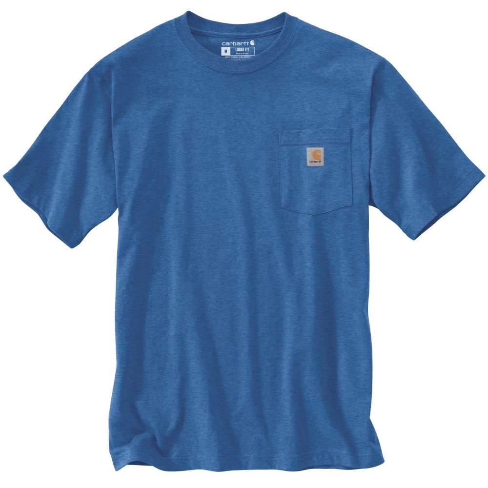 'Carhartt' Men's Workwear Pocket T-Shirt - Light Cobalt Heather 3 'Carhartt' Men's Workwear Pocket T-Shirt - Light Cobalt Heather