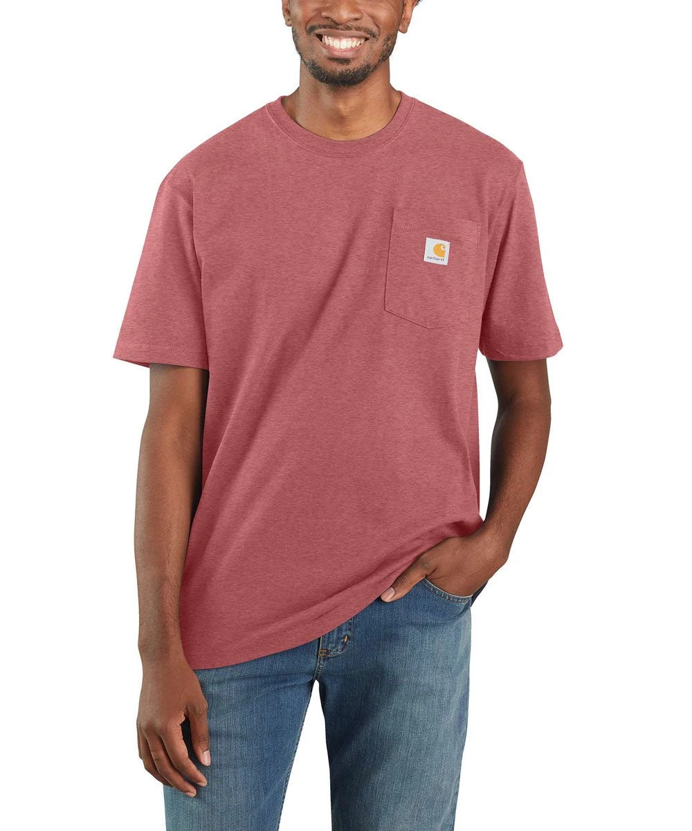 'Carhartt' Men's Workwear Pocket T-Shirt - Blush Pink Heather 3 'Carhartt' Men's Workwear Pocket T-Shirt - Blush Pink Heather