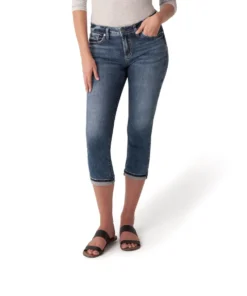 SILVER JEANS CO 'Silver' Women's Elyse Capri Jeans - Indigo 7 SILVER JEANS CO 'Silver' Women's Elyse Capri Jeans - Indigo