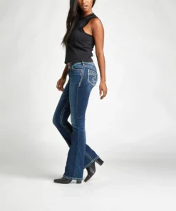 SILVER JEANS CO 'Silver Jeans' Women's Suki Mid Rise Bootcut - Dark Indigo 7 SILVER JEANS CO 'Silver Jeans' Women's Suki Mid Rise Bootcut - Dark Indigo