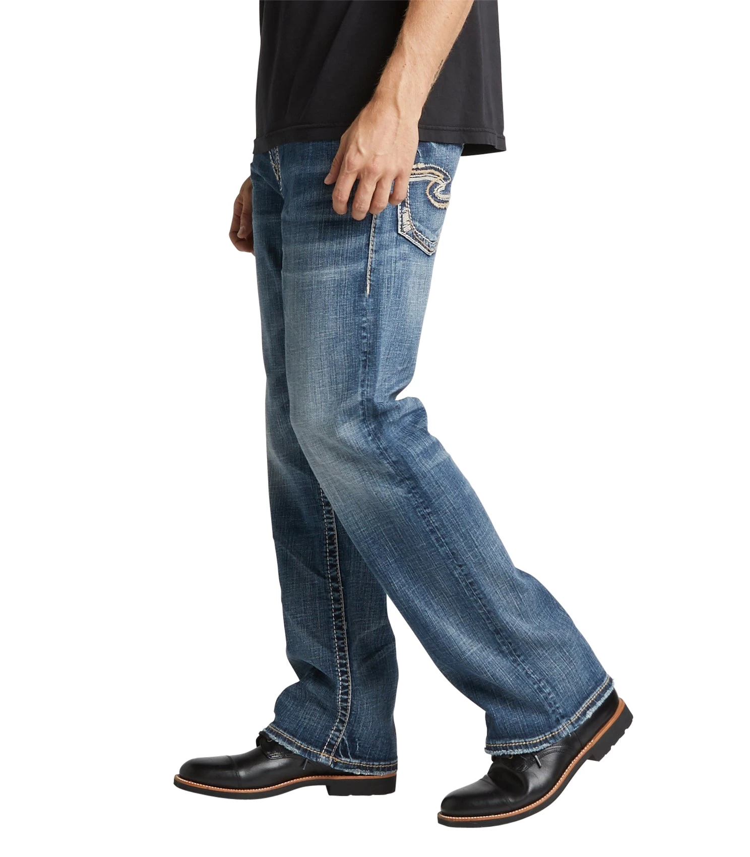 SILVER JEANS CO 'Silver Jeans' Men's Zac Relaxed Straight Leg - Light Wash Indigo 4 SILVER JEANS CO 'Silver Jeans' Men's Zac Relaxed Straight Leg - Light Wash Indigo