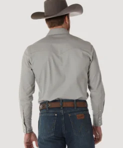 'Wrangler' Men's Advanced Comfort Cowboy Cut Snap Front - Cement 7 'Wrangler' Men's Advanced Comfort Cowboy Cut Snap Front - Cement