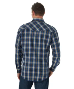 'Wrangler' Men's Premium Performance Advanced Comfort Snap Front - Blue