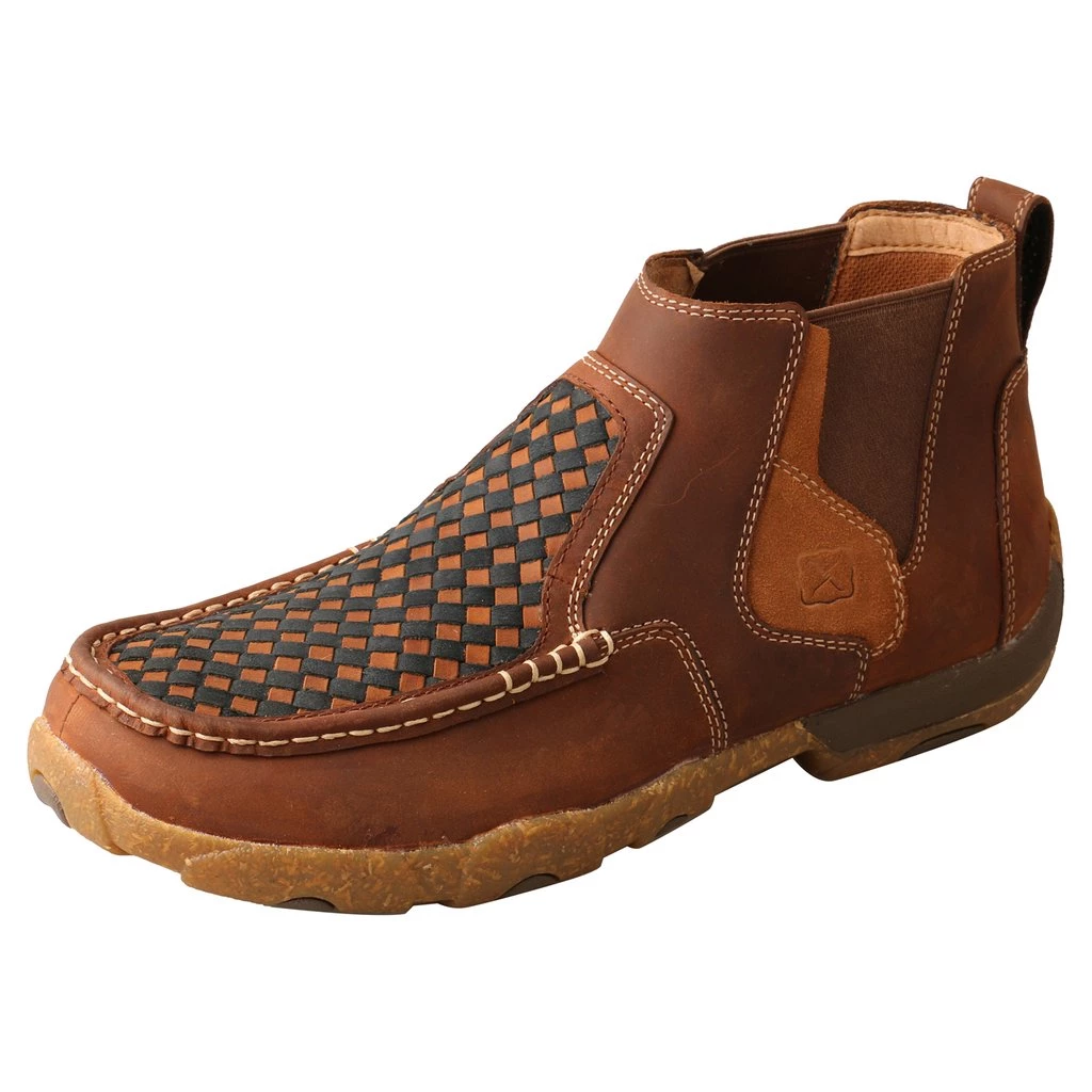 Twisted X Boots 'Twisted X' Men's 4" Chelsea Basket Weave Driving Moc - Oiled Saddle 3 Twisted X Boots 'Twisted X' Men's 4" Chelsea Basket Weave Driving Moc - Oiled Saddle