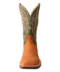 Twisted X Boots 'Twisted X' Men's 12" Horseman Western Square Toe - Tan / Dk Green