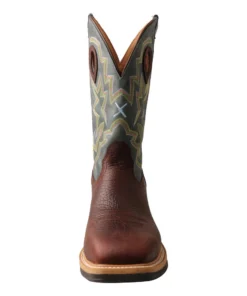 Twisted X Boots 'Twisted X' Men's 12" Lite Cowboy EH WP Square Alloy Toe - Brown / Teal Green
