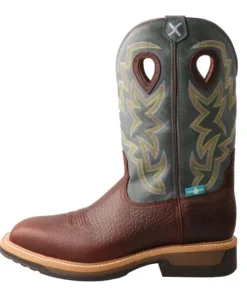 Twisted X Boots 'Twisted X' Men's 12" Lite Cowboy EH WP Square Alloy Toe - Brown / Teal Green 11 Twisted X Boots 'Twisted X' Men's 12