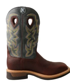 Twisted X Boots 'Twisted X' Men's 12" Lite Cowboy EH WP Square Alloy Toe - Brown / Teal Green 10 Twisted X Boots 'Twisted X' Men's 12