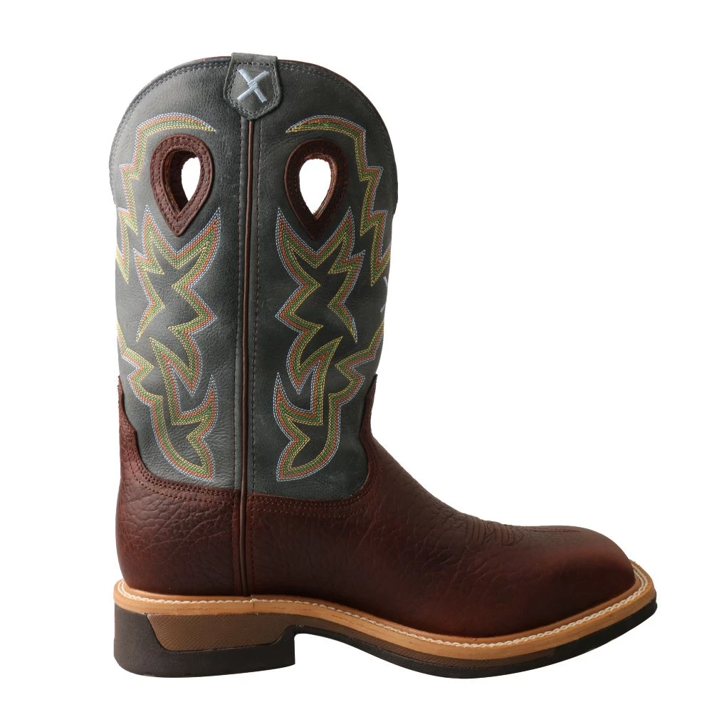 Twisted X Boots 'Twisted X' Men's 12" Lite Cowboy EH WP Square Alloy Toe - Brown / Teal Green 6 Twisted X Boots 'Twisted X' Men's 12" Lite Cowboy EH WP Square Alloy Toe - Brown / Teal Green