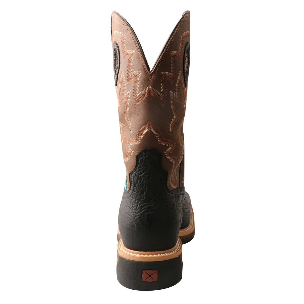 Twisted X Boots 'Twisted X' Men's 12" Lite Western Work EH WP Steel Toe - Black / Brown 7 Twisted X Boots 'Twisted X' Men's 12" Lite Western Work EH WP Steel Toe - Black / Brown