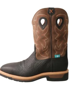 Twisted X Boots 'Twisted X' Men's 12" Lite Western Work EH WP Steel Toe - Black / Brown