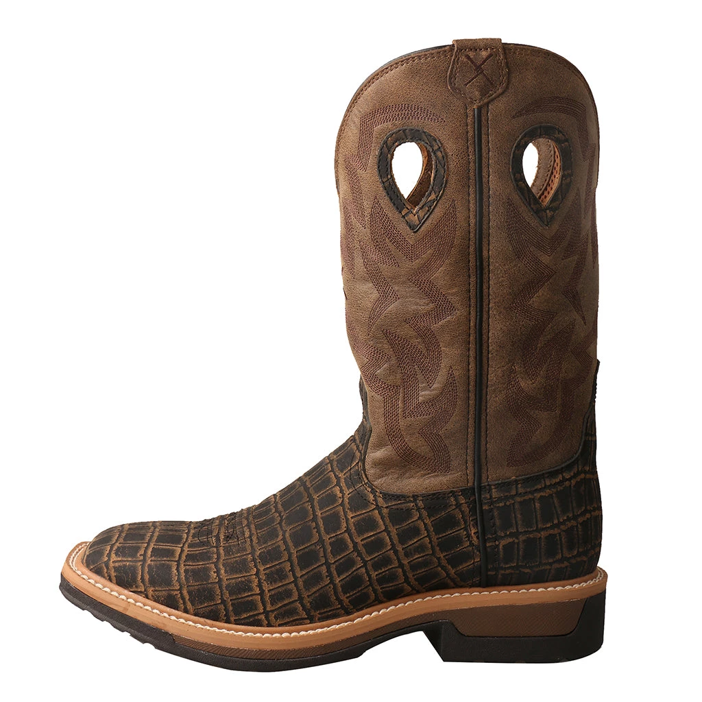 Twisted X Boots 'Twisted X' Men's Lite Cowboy Western Square Toe - Cayman Print / Bomber 4 Twisted X Boots 'Twisted X' Men's Lite Cowboy Western Square Toe - Cayman Print / Bomber