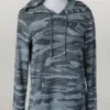 'Keren Hart' Women's Knit Camo Hoodie - Grey (ext. Sizes)