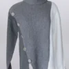 'Keren Hart' Women's Asymmetrical Sweater - Grey / White (ext. Sizes)