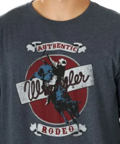 'Wrangler' Men's Western T-Shirt - Navy Heather