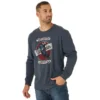 'Wrangler' Men's Western T-Shirt - Navy Heather