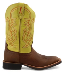 Twisted X Boots 'Twisted X' Men's 12" Ruff Stock Western Square Toe - Peanut / Lime 14 Twisted X Boots 'Twisted X' Men's 12