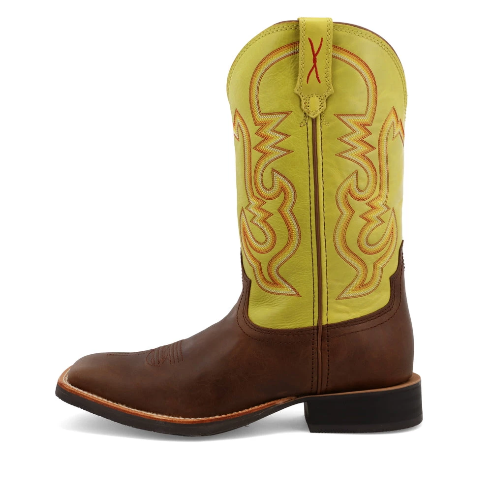 Twisted X Boots 'Twisted X' Men's 12" Ruff Stock Western Square Toe - Peanut / Lime 9 Twisted X Boots 'Twisted X' Men's 12" Ruff Stock Western Square Toe - Peanut / Lime