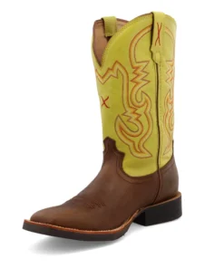 Twisted X Boots 'Twisted X' Men's 12" Ruff Stock Western Square Toe - Peanut / Lime