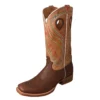 Twisted X Boots 'Twisted X' Men's 14" Ruff Stock Western Square Toe - Cognac / Crazy Horse Brown