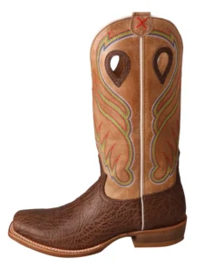 Twisted X Boots 'Twisted X' Men's 14" Ruff Stock Western Square Toe - Cognac / Crazy Horse Brown