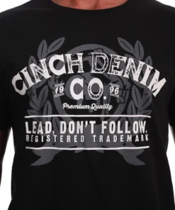 'Cinch' Men's Screen Print Logo Tee - Black