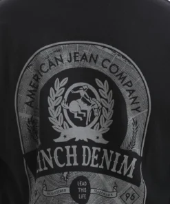 'Cinch' Men's Classic Crew Neck Logo Tee - Black