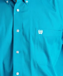 'Cinch' Men's Solid Western Button Down - Teal 7 'Cinch' Men's Solid Western Button Down - Teal