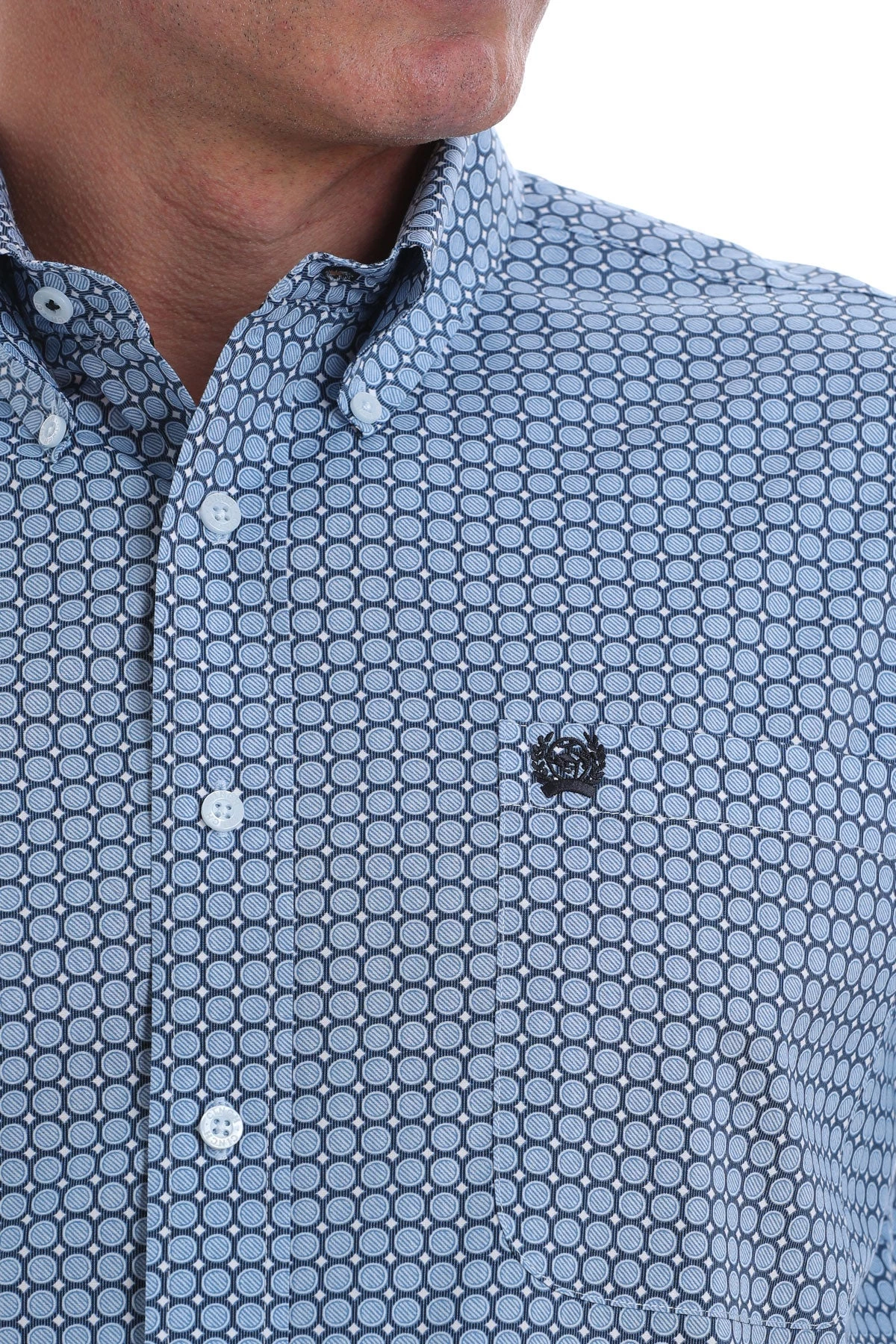 'Cinch' Men's Western Dot Print Button Down - Blue / White 5 'Cinch' Men's Western Dot Print Button Down - Blue / White