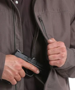 'Cinch' Men's Concealed Carry Canvas Twill Jacket - Stone 9 'Cinch' Men's Concealed Carry Canvas Twill Jacket - Stone
