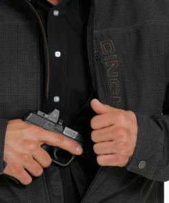 'Cinch' Men's Bonded Logo Concealed Carry Jacket - Black / Tan