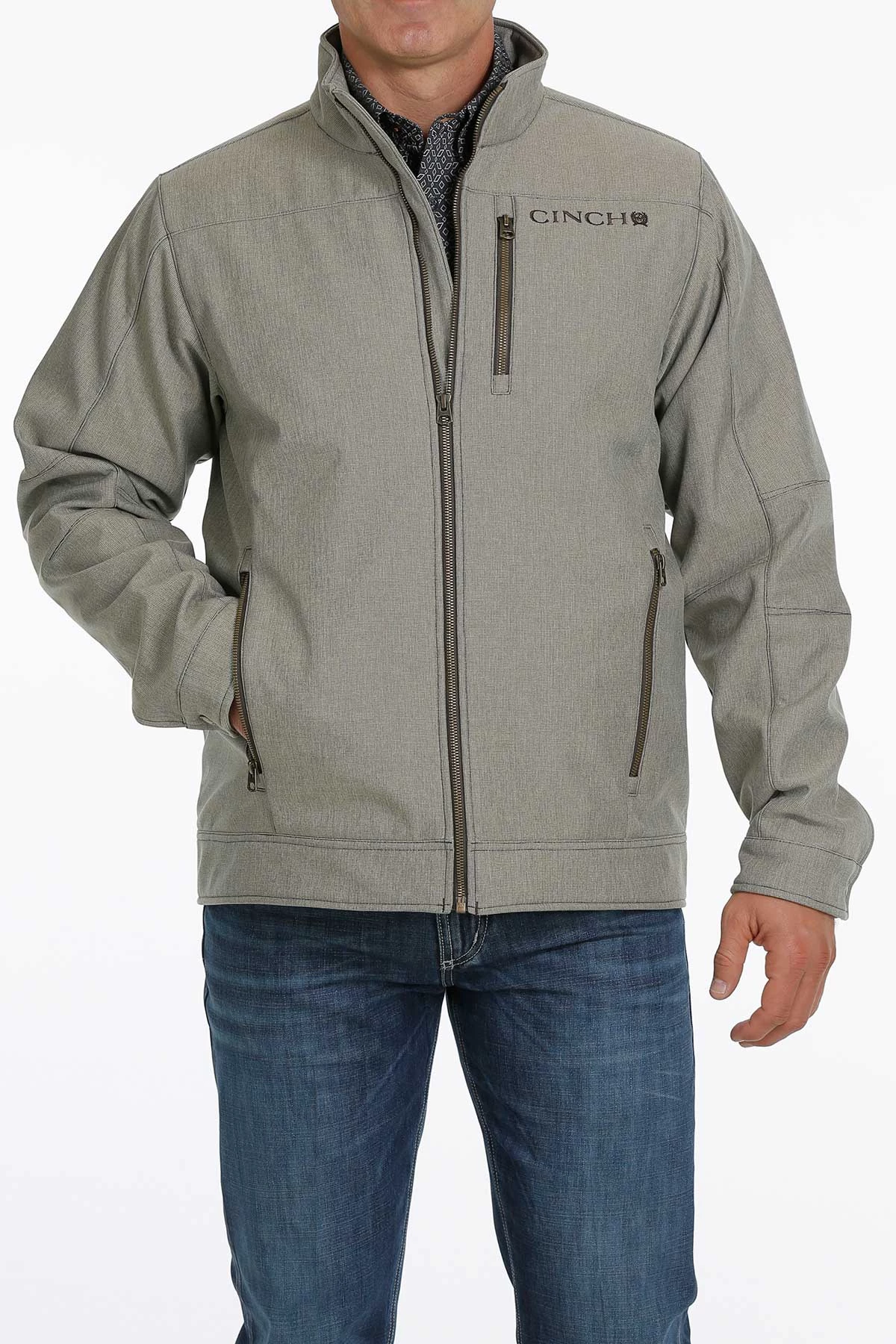 'Cinch' Men's Bonded Logo Conceal Carry Jacket - Stone 4 'Cinch' Men's Bonded Logo Conceal Carry Jacket - Stone