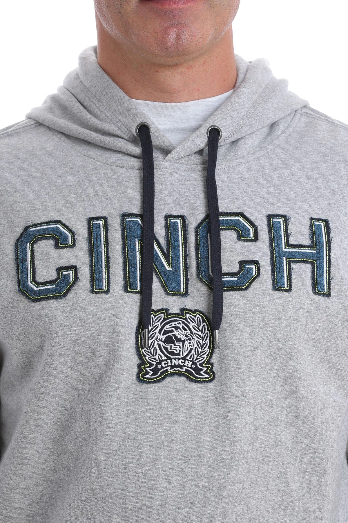 'Cinch' Men's CINCH Applique Hoodie - Heather Grey 5 'Cinch' Men's CINCH Applique Hoodie - Heather Grey