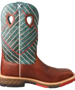 Twisted X Boots 'Twisted X' Men's 13" Cellstretch Work EH Alloy Toe - Cognac / Dark Green