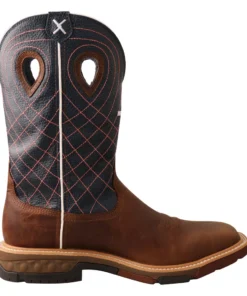 Twisted X Boots 'Twisted X' Men's 12" CellStretch® Western WP Square Toe - Mocha / Navy