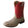 Twisted X Boots 'Twisted X' Men's 11" Tech-X Cellstretch Western Square Toe - Grey / Red