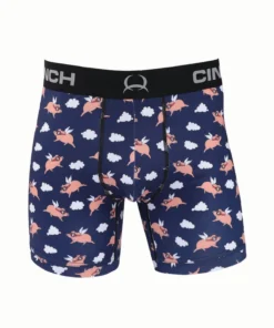 'Cinch' Men's 6" Pigs Fly Boxer Brief - Navy