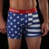 'Cinch' Men's 6" Flag Boxer Brief - Red / White / Blue 1 'Cinch' Men's 6" Flag Boxer Brief - Red / White / Blue