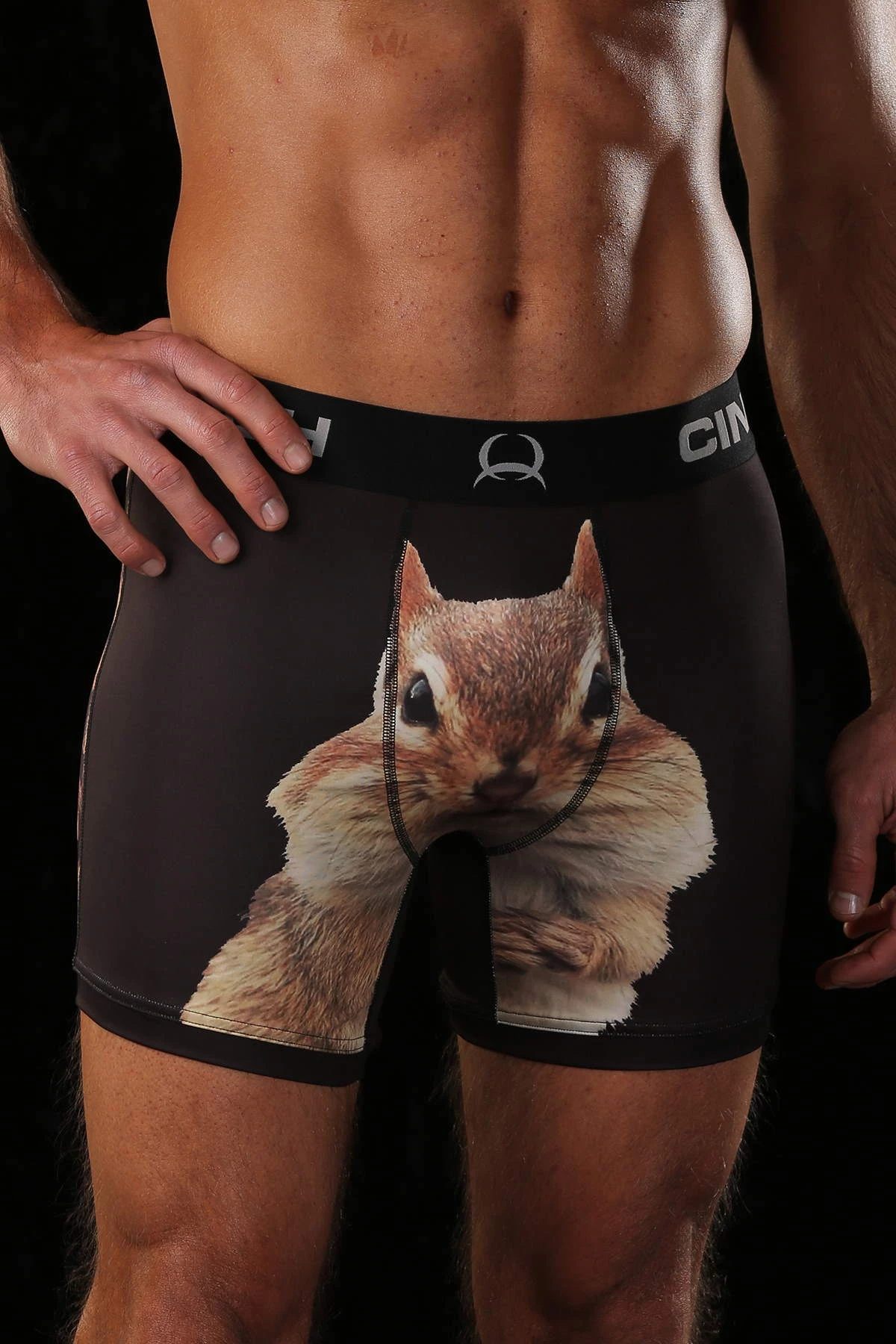 'Cinch' Men's 6" Squirrel Boxer Brief - Brown 3 'Cinch' Men's 6" Squirrel Boxer Brief - Brown