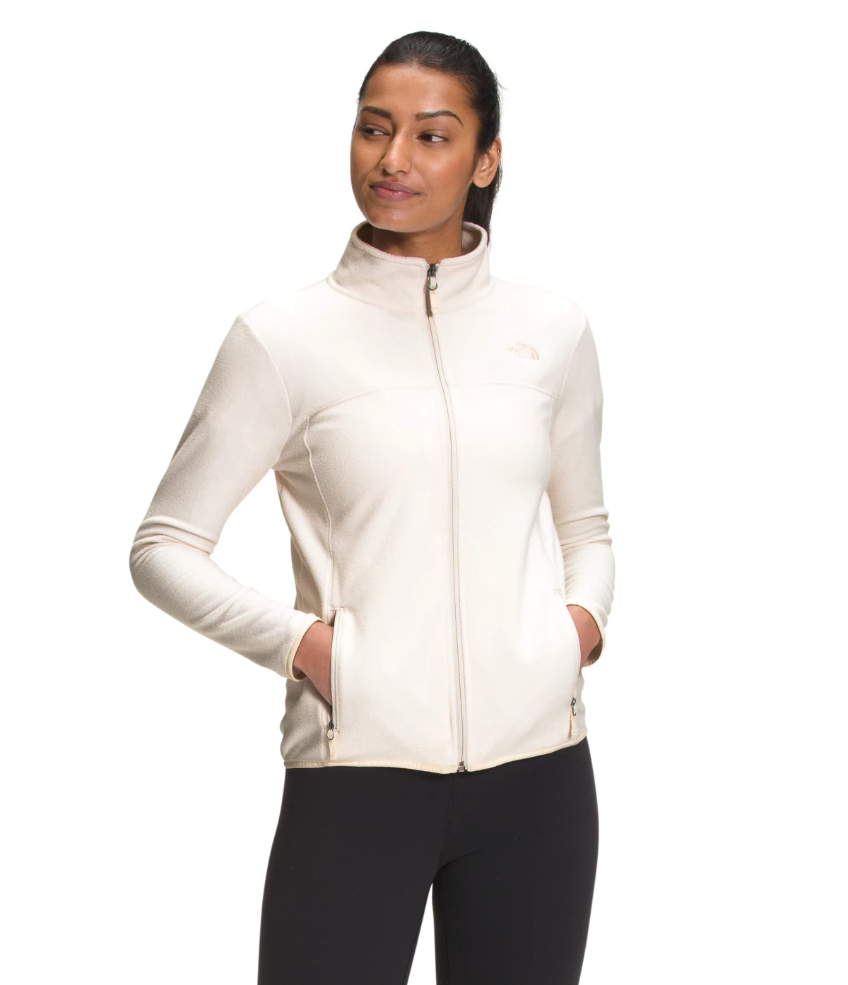 'The North Face' Women's TKA Glacier Full Zip - Gardenia White 3 'The North Face' Women's TKA Glacier Full Zip - Gardenia White