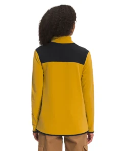 'The North Face' Women's TKA Glacier Snap Pullover - Arrowwood Yellow / TNF Black