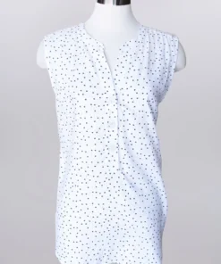 'Keren Hart' Women's Sleeveless Top - White / Navy