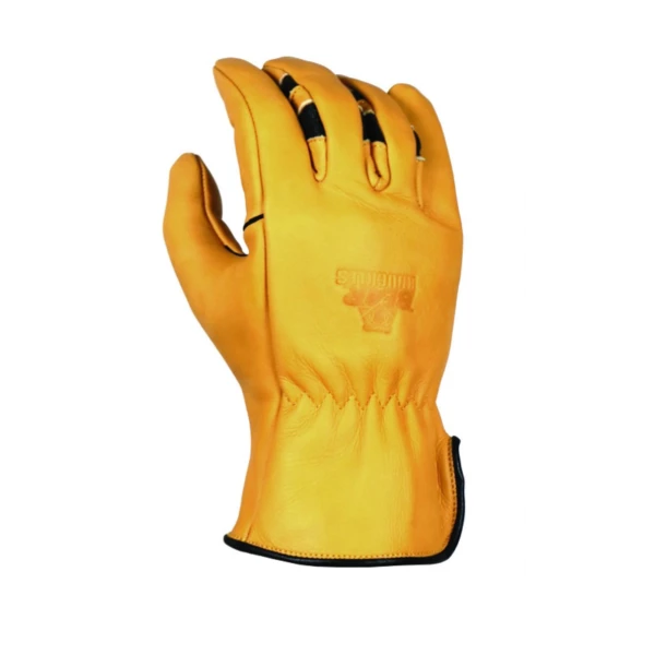 BEAR KNUCKLES LLC 'Bear Knuckles' Double Wedge™ Fleece-Lined Water Resistant Cowhide Driver Glove - Yellow 3 BEAR KNUCKLES LLC 'Bear Knuckles' Double Wedge™ Fleece-Lined Water Resistant Cowhide Driver Glove - Yellow