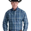 'Panhandle Slim' Men's Amity Print Western Button Front - Blue