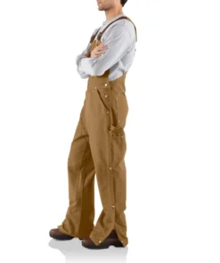 'Carhartt' Men's Unlined Duck Zip To Thigh Bib Overall - Carhartt Brown