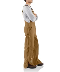 'Carhartt' Men's Unlined Duck Zip To Thigh Bib Overall - Carhartt Brown