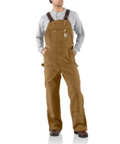'Carhartt' Men's Unlined Duck Zip To Thigh Bib Overall - Carhartt Brown