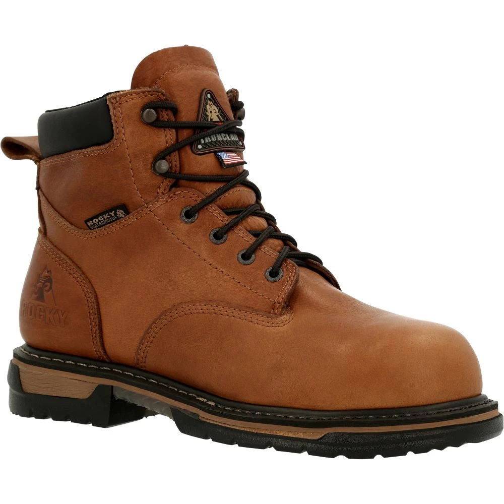'Rocky' Men's 6" IronClad EH WP Steel Toe - Brown 8 'Rocky' Men's 6" IronClad EH WP Steel Toe - Brown