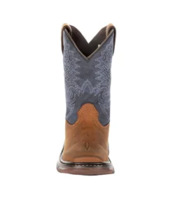 'Rocky' Child Ride FLX Square Toe Boot - Denim Blue / Brown